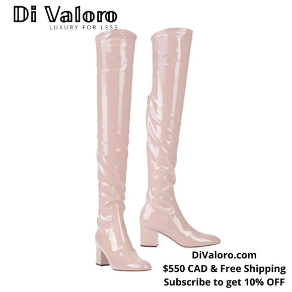 SOLD Valentino Garavani Nude Knee High Patent Boot - Picture 4 of 5